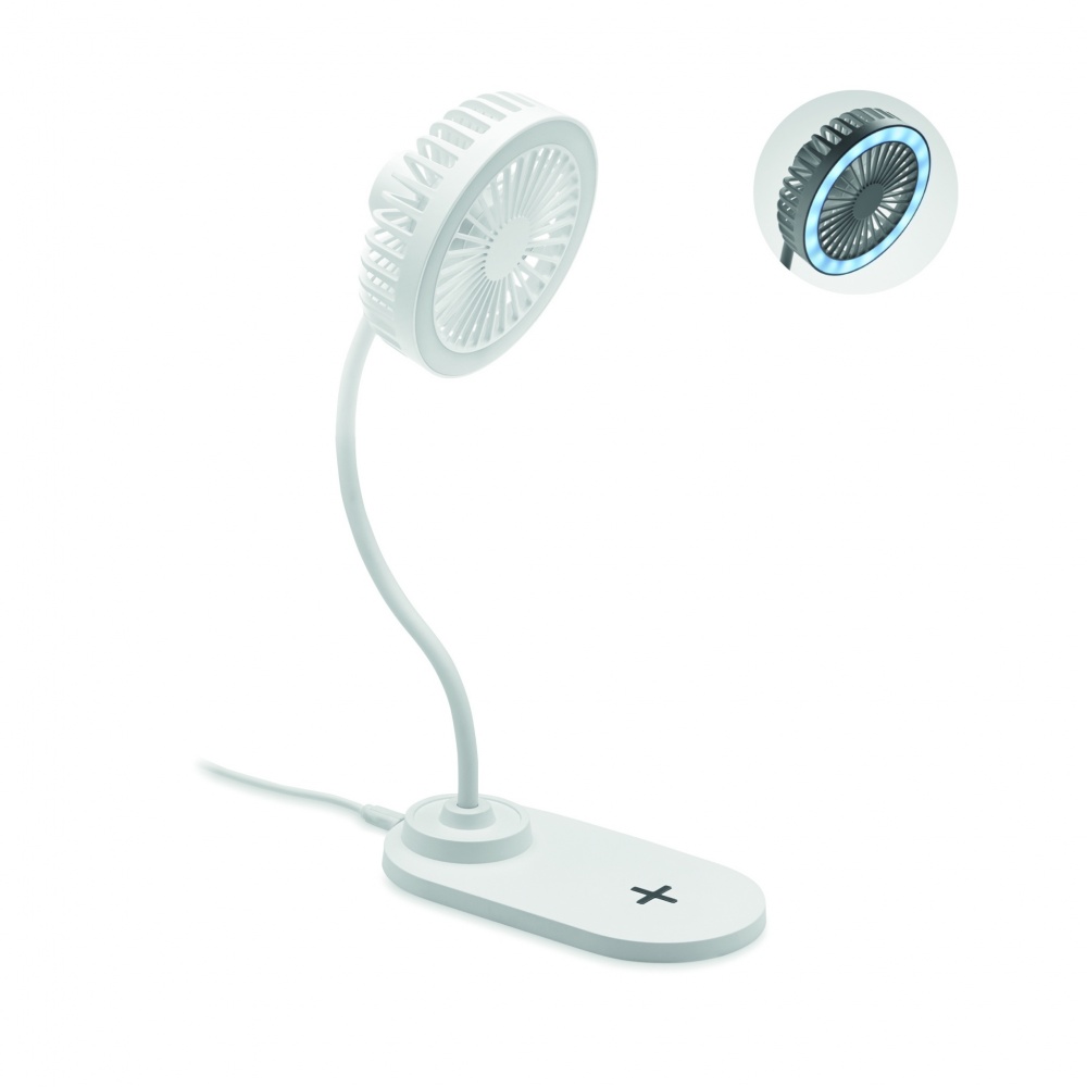 Logotrade advertising product picture of: Desktop charger fan with light