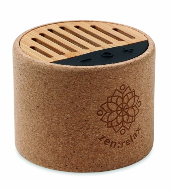 Logotrade promotional product image of: Round cork wireless speaker