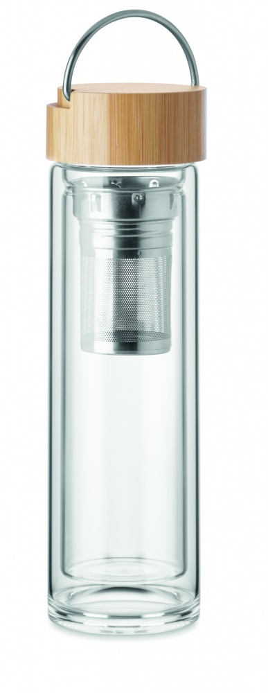 Logo trade promotional gifts image of: Double wall glass bottle 400ml Berlin