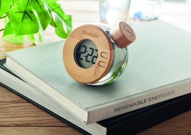 Logotrade corporate gift picture of: Water powered bamboo LCD clock