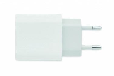 Logo trade promotional merchandise photo of: 18W 2 port USB charger EU plug