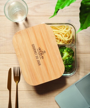 Logo trade promotional product photo of: Glass lunch box with bamboo lid