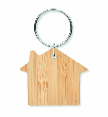 Logotrade promotional items photo of: House shaped bamboo key ring Järvenpää