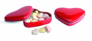 Logo trade promotional gifts picture of: Heart tin box with candies