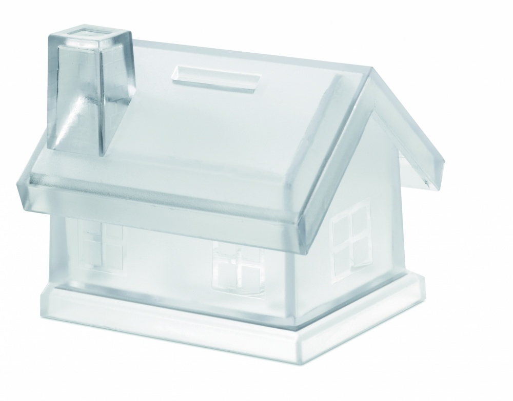 Logo trade corporate gifts picture of: Plastic house coin bank