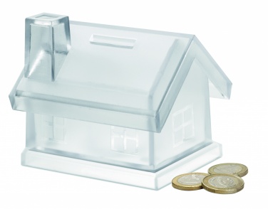 Logotrade promotional item image of: Plastic house coin bank
