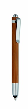 Logo trade corporate gifts image of: Bamboo pen and pencil set