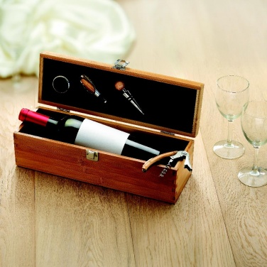 Logo trade promotional gifts picture of: Wine set in bamboo box