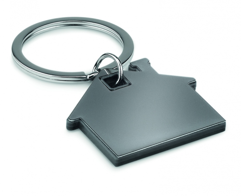 Logo trade promotional items image of: House shape plastic key ring Rezekne