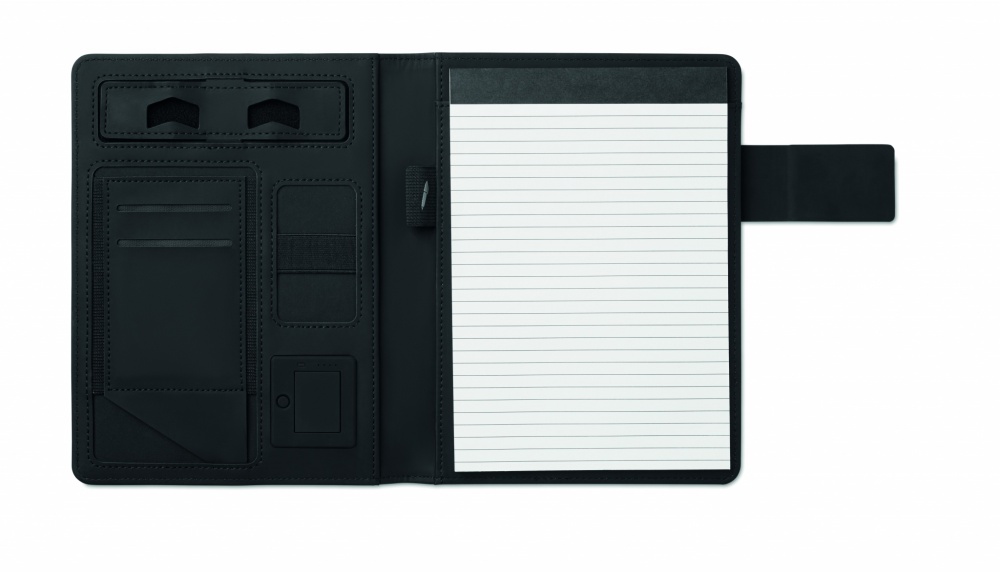 Logo trade advertising products image of: A5 folder with power bank