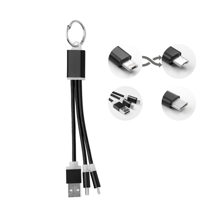 Logo trade promotional products picture of: key ring with USB type C cable Salaspils