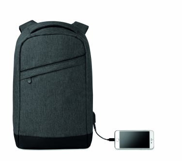 Logo trade promotional products image of: 2 tone backpack incl USB plug
