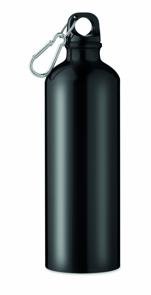 Logo trade promotional merchandise photo of: Single-walled 750 ml aluminum bottle with a carabiner and customizable printing