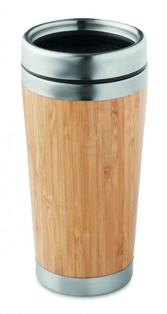 Logo trade promotional giveaway photo of: Double wall bamboo flask 430ml
