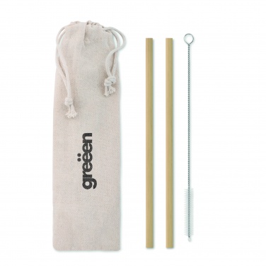 Logo trade advertising product photo of: Bamboo Straw w/brush in pouch