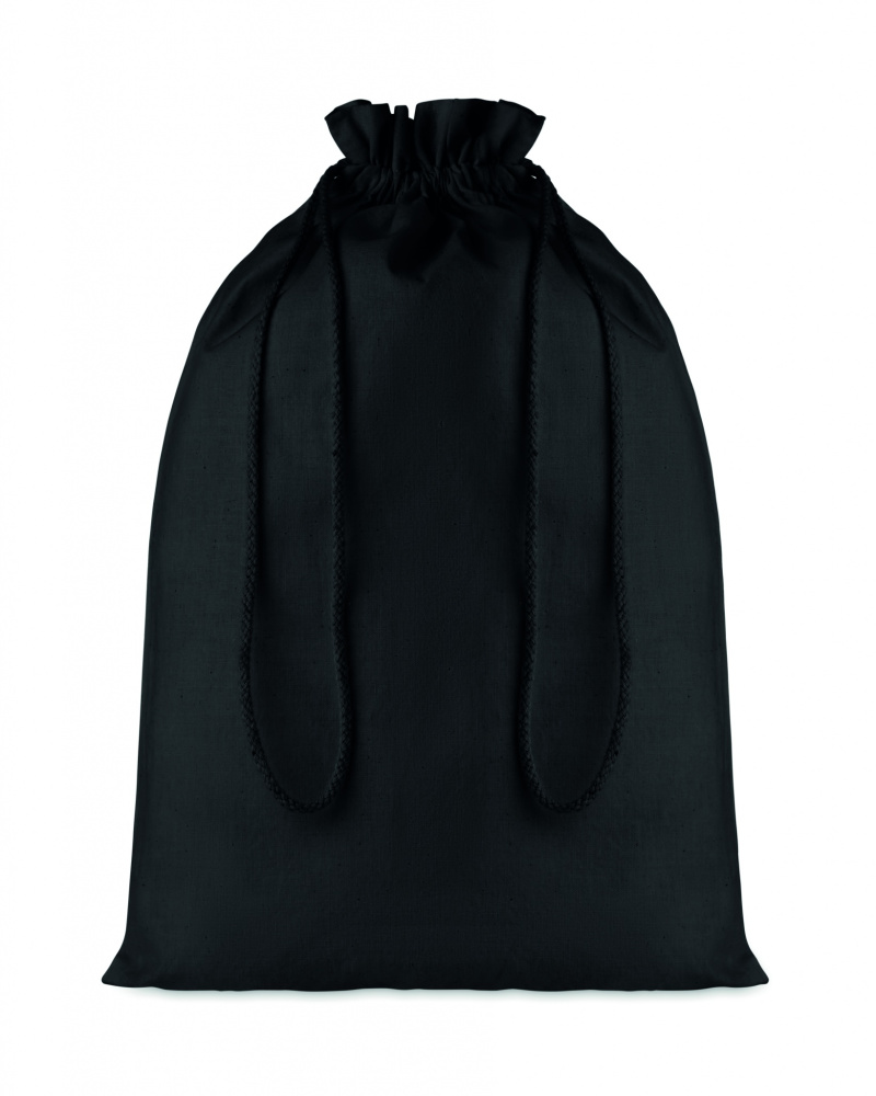 Logo trade advertising products image of: Large Cotton draw cord bag black
