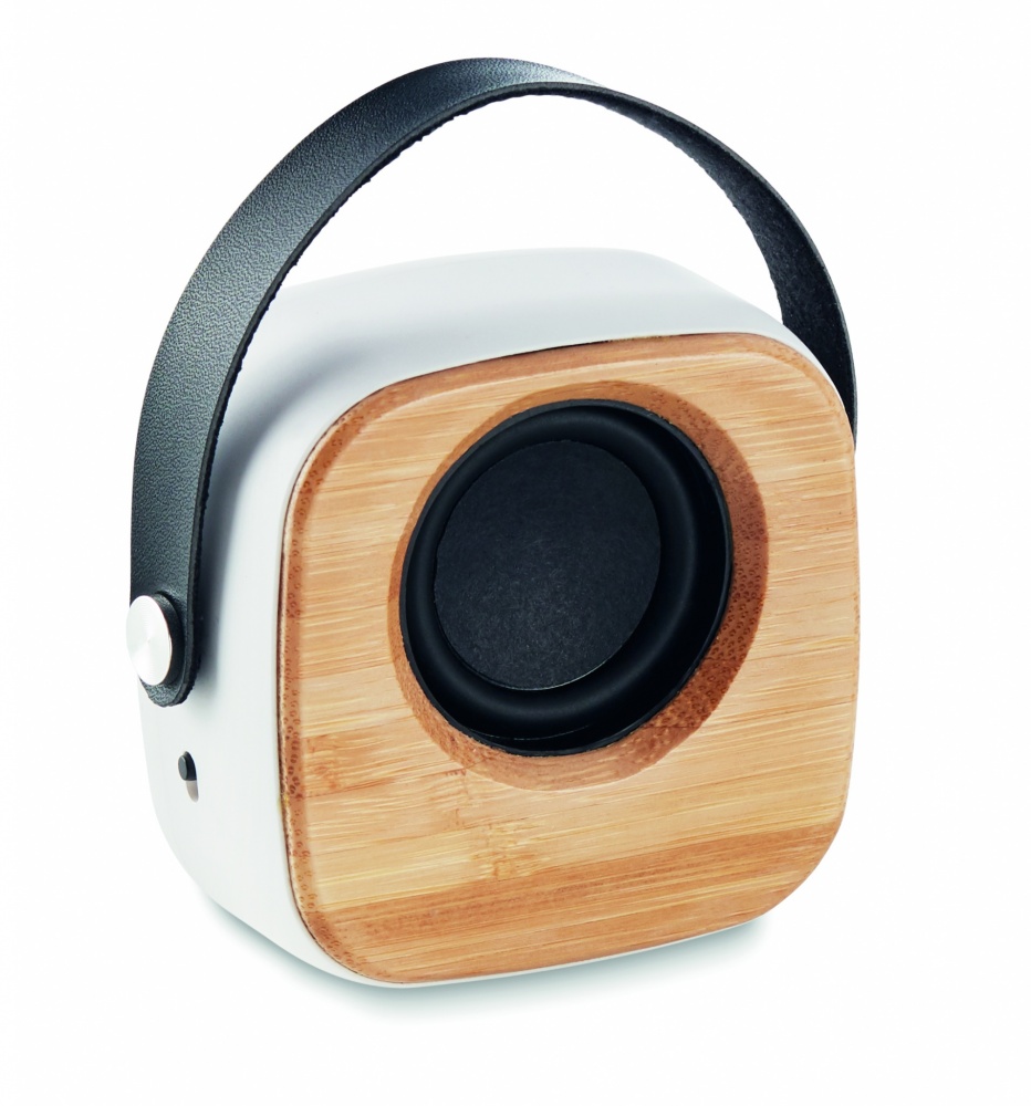 Logo trade promotional merchandise photo of: Speaker 3W with bamboo front side