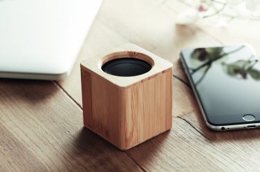 Logo trade promotional giveaways picture of: Bamboo wireless speaker