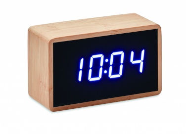 Logotrade corporate gifts photo of: LED alarm clock bamboo casing Düsseldorf