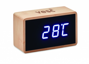 Logo trade promotional giveaways image of: LED alarm clock bamboo casing Düsseldorf