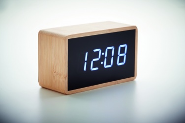 Logotrade promotional items photo of: LED alarm clock bamboo casing Düsseldorf