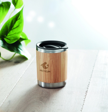 Logo trade business gifts image of: Tumbler in bamboo cover 250ml
