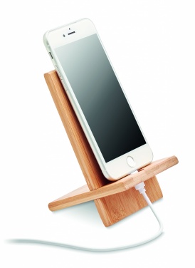 Logotrade promotional product image of: Bamboo phone stand/ holder WHIPPY