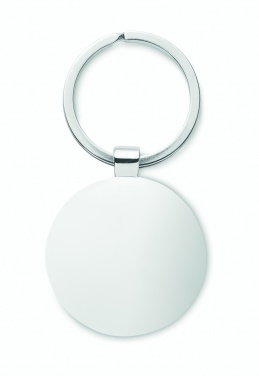Logo trade promotional gift photo of: Round key ring metal bamboo Dobele