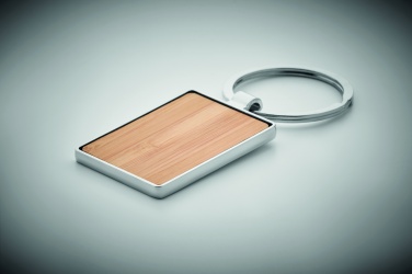 Logo trade corporate gift photo of: Rectangular key ring bamboo WEST