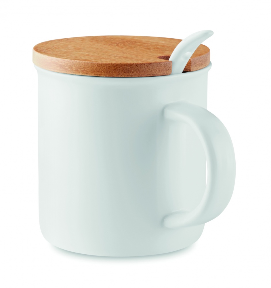 Logotrade advertising product image of: Porcelain mug with spoon