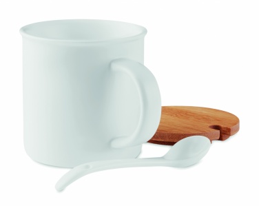 Logo trade corporate gifts image of: Porcelain mug with spoon