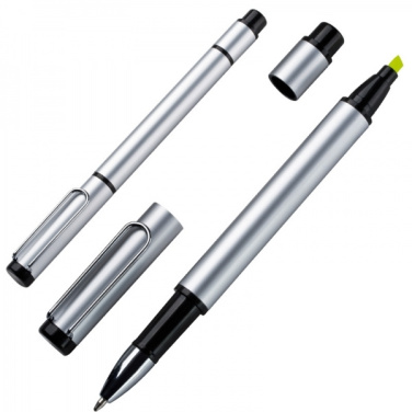Logo trade promotional giveaway photo of: Metal duo pen GETAFE