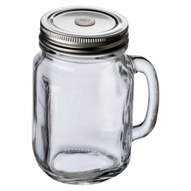 Logotrade business gift image of: Drinking glass with handle and lid TREVISO 450 ml