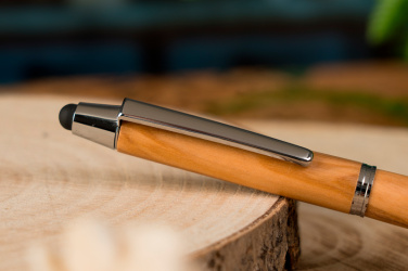 Logo trade promotional item photo of: Wooden ballpen with touch function ERFURT