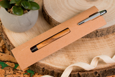 Logo trade promotional merchandise picture of: Wooden ballpen with touch function ERFURT