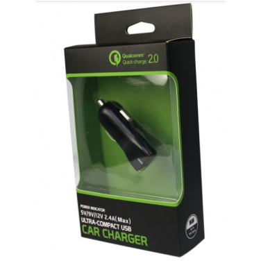 Logo trade business gift photo of: Car charger (Qualcomm Quick Charge 3.0)