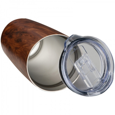 Logotrade promotional gift picture of: Stainless steel mug with wooden look COSTA RICA 550 ml