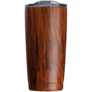 Logo trade promotional product photo of: Stainless steel mug with wooden look COSTA RICA 550 ml