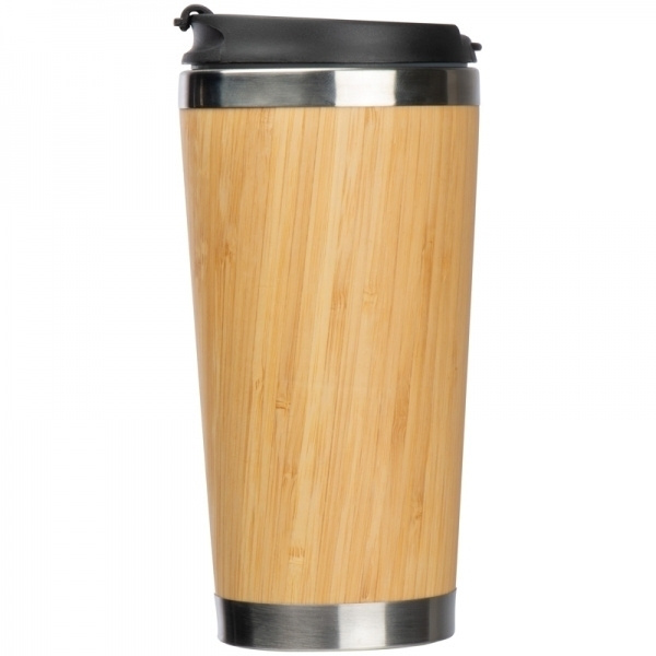 Logo trade promotional gift photo of: Stainless steel mug BAMBOOGARDEN 400 ml