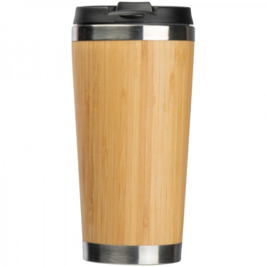 Logotrade promotional merchandise picture of: Stainless steel mug BAMBOOGARDEN 400 ml