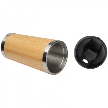 Logo trade advertising product photo of: Stainless steel mug BAMBOOGARDEN 400 ml