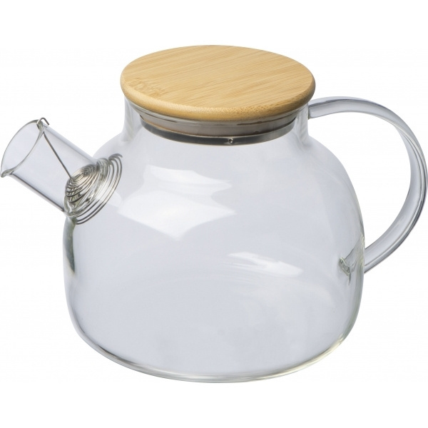 Logotrade business gifts photo of: Glass jug with bamboo lid FRANKFURT 1000ml