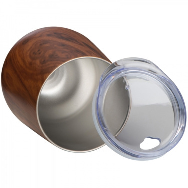 Logotrade promotional gift picture of: Stainless steel mug with wooden look BRIGHTON 380 ml