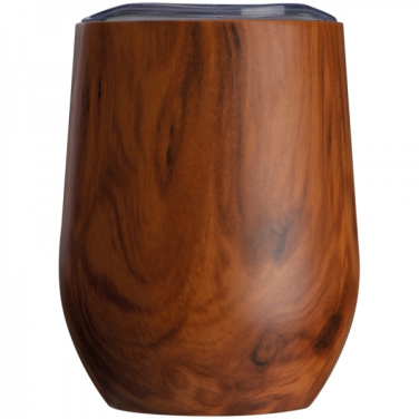 Logo trade promotional product photo of: Stainless steel mug with wooden look BRIGHTON 380 ml