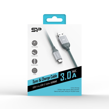 Logotrade promotional gift picture of: Nylon data transfer cable LK30 Type - C Quick Charge 3.0