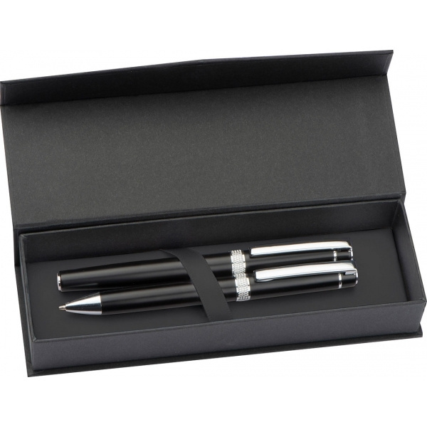 Logo trade promotional gifts image of: Metal writing set KARLOVAC