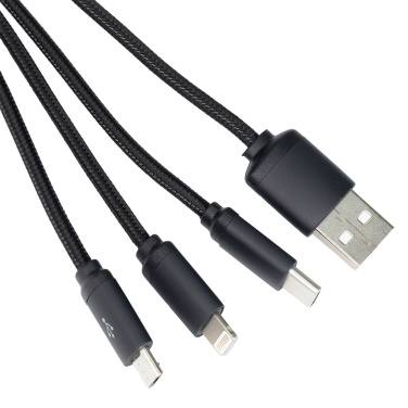 Logotrade promotional giveaway image of: 3in1 long cable with elighted logo for engraving, W201TG