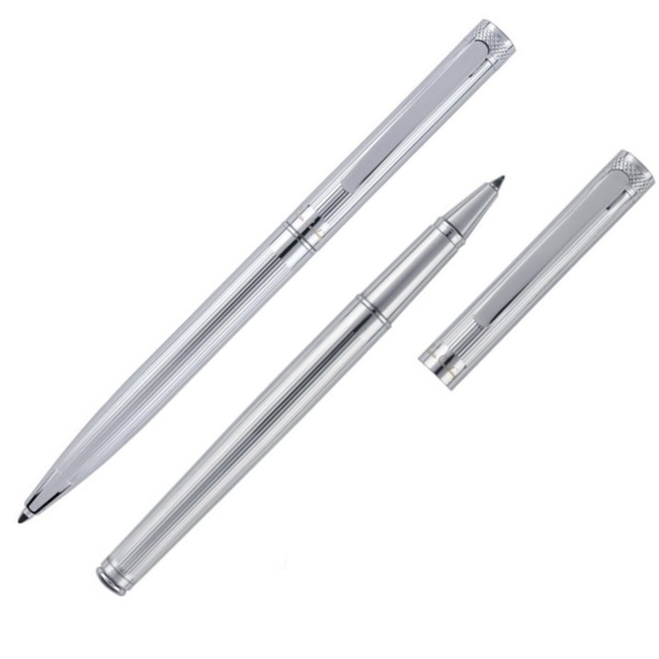 Logo trade promotional items image of: Writing set ballpoint pen & roller RENEE Pierre Cardin