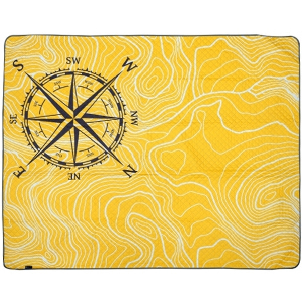 Logo trade promotional giveaways picture of: Foldable picnic blanket ALVERNIA Schwarzwolf