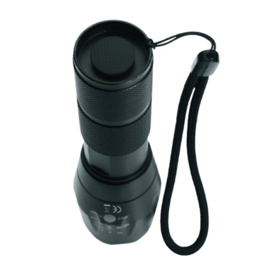 Logo trade promotional merchandise picture of: Flashlight DELGADA Schwarzwolf